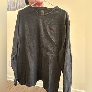 Gray Long Sleeve Ralph Lauren Shirt - Size L
